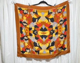 Rust Border ' Ink Blot ' Design Scarf