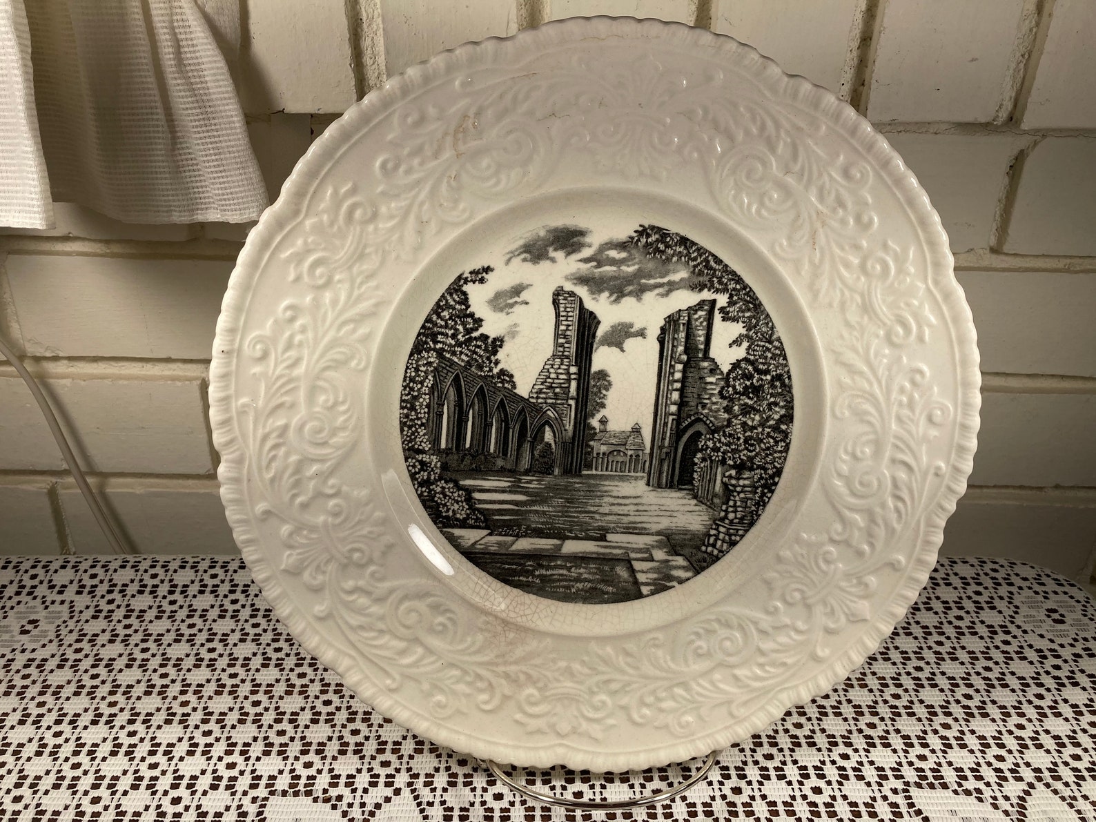 Vintage Royal Cauldon Glastonbury Abbey Souvenir Plate Etsy