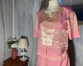 Vintage Pink & Peach Silk ? Pajamas Hi-waist size 30''