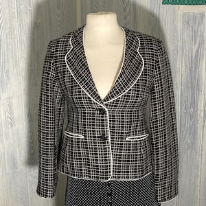 Kasper and Tahari Black & White Tweed Jackets size 6 P image 1