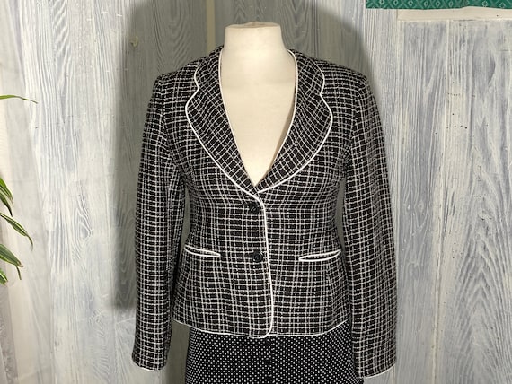 Kasper and Tahari Black & White Tweed Jackets siz… - image 1