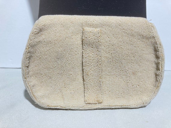 Ivory Micro-Beaded French Clutch with Rhinestone … - image 4