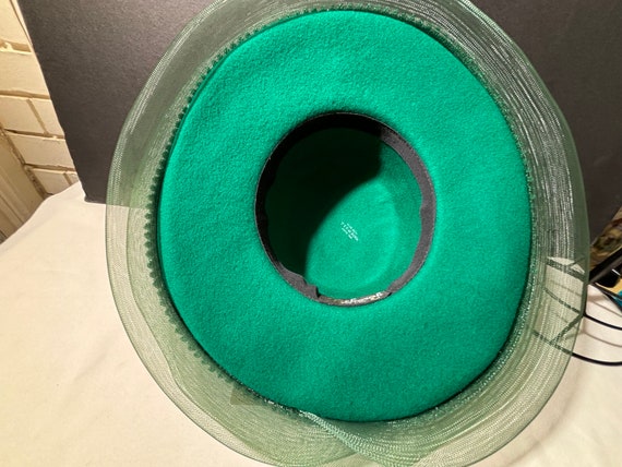 Deborah NY Emerald Green Wool Felt Hat - image 8