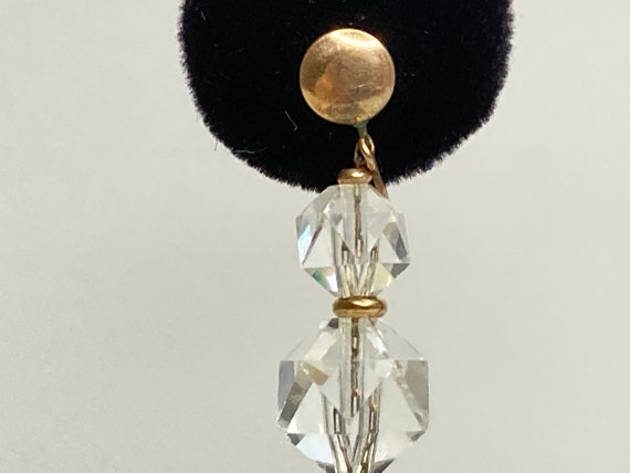 Vintage Rock Crystal Earrings on Gold Screw Backs - image 2