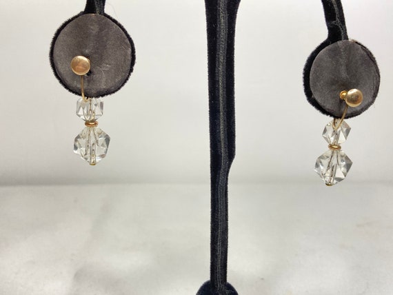 Vintage Rock Crystal Earrings on Gold Screw Backs - image 4