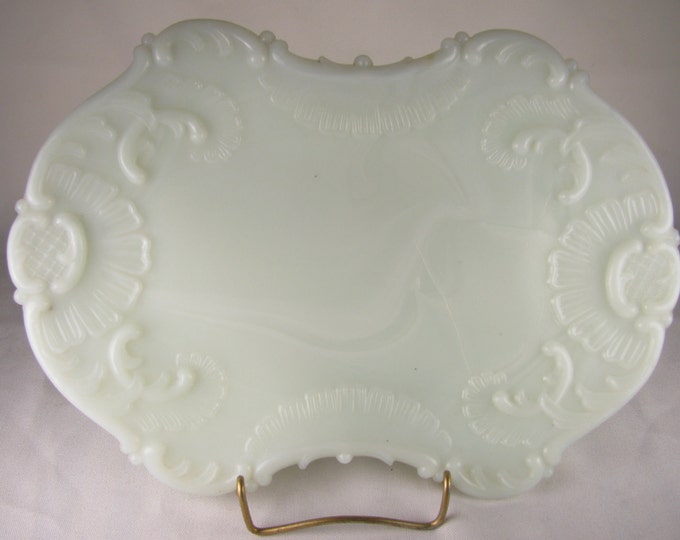 VICTORIAN BLUE MILK Glass Dresser Tray Etsy