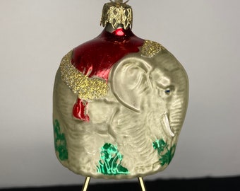 Vintage W.German Mercury Glass Elephant Ornament