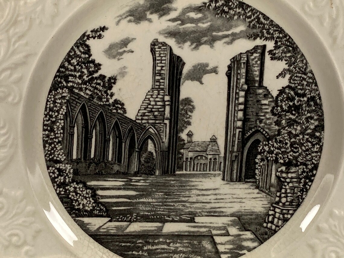 Vintage Royal Cauldon Glastonbury Abbey Souvenir Plate Etsy