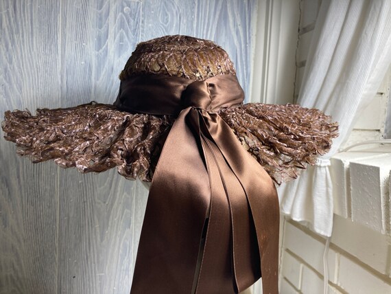 Vintage G.Howard Hodge Brown Cartwheel Hat