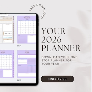 Planejador Digital 2026 | Organizador de Vida, Período e Finanças com Hiperlinks (GoodNotes, Notability, iPad) (Download Digital)