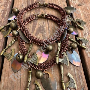 Viking Beheaders with Torched Stainless Steel Scales: Handwoven Boot Chains