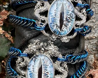 Blue/Silver Dragon Boot Chains