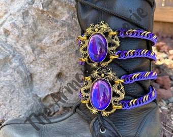 Purple and Gold Dragon Boot Chains