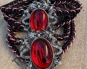 Red and Silver Dragon Boot Chains