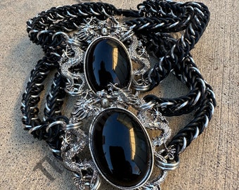 Black and Silver Dragon Boot Chains