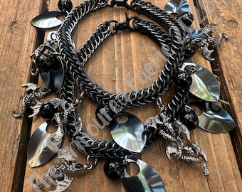 Dragon themed Handwoven Boot Chains (Sold in pairs)