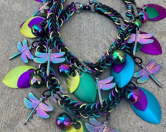 Dragonflies—Handwoven Boot Chains with Doubled Scales (Sold in pairs)