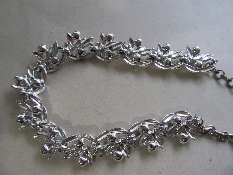 1950/'s Blue Rhinestone Choker Necklace Bracelet Set Smaller Wrist 6 12 Mid Century Vintage Costume Jewelry MoonlightMartini