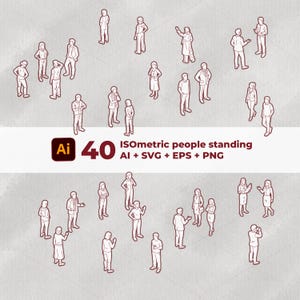Isometrisk personvektor, arkitektoniska figurer, för arkitektoniskt diagram (AI, EPS, SVG, Png)