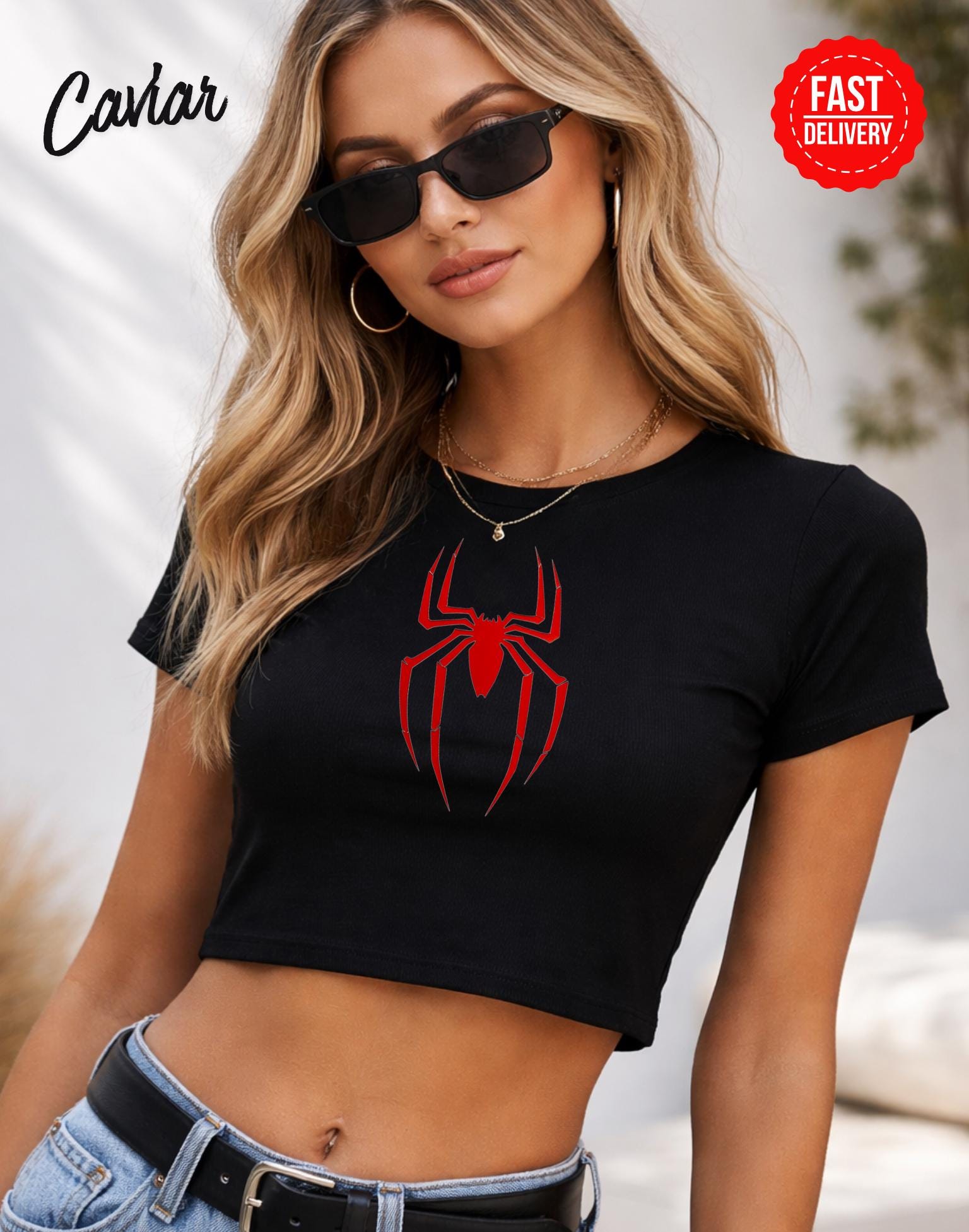 Maglietta Marvel Avengers Classic Spider Power Donna - Maniche Arrotolate, 100% Cotone Biologico GOTS - 3