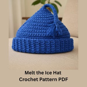 Melt the Ice Hat Crochet Pattern PDF | Ice Out Beanie pattern | Pixie Hat Crochet Pattern | Tassel Hat pattern | Digital Download