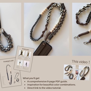 3-Way Paracord Phone Strap Pattern | Macrame Tutorial PDF + Video | Digital Download