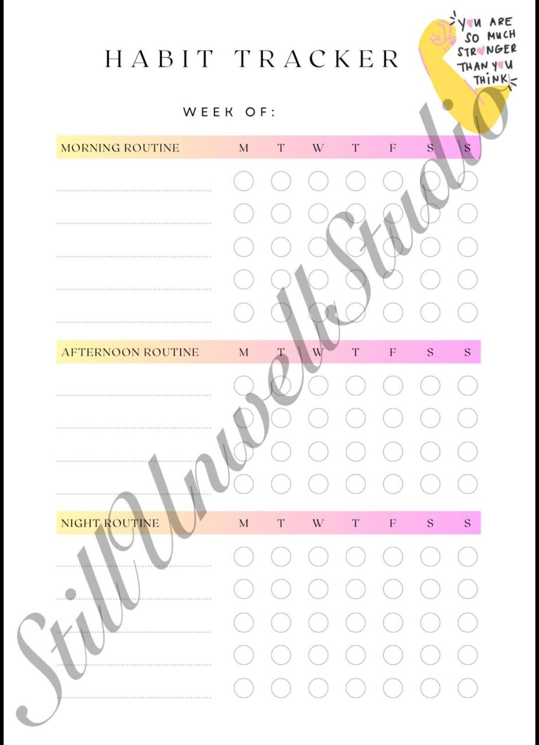 Habit Tracker Printable | Undated Routine Tracker | Instant Download ...