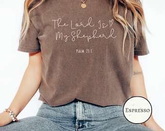 Comfort Colors® The Lord is My Shepherd Faith T-Shirt, Funny Christian Gift, Religious Lamb Art, Encouragement Gift for Her