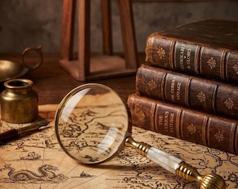 Antike Messing Lupe | 5X Schach Griff Lupe, Vintage Leselinse