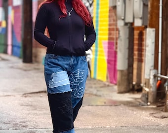 Upcycled Patchwork Jeans: Künstler-Denim