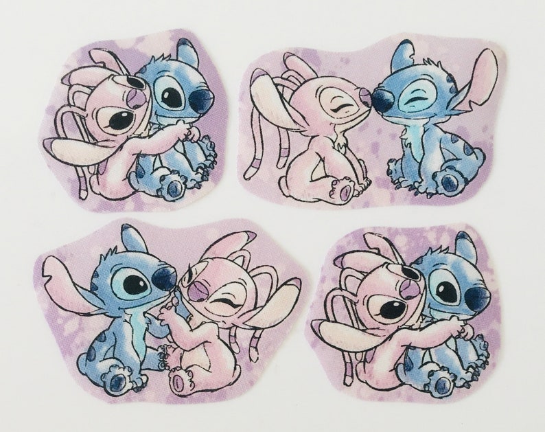 Stitch iron on patch Disney stitch and Angel Fabric Applique Etsy