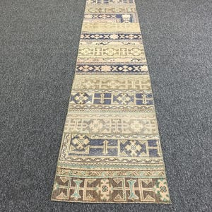 2 x 12 fot patchwork turkisk löparmatta, vintage ull anatolisk entrématta