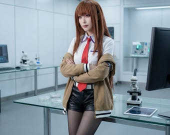 Kurisu Makise Inspired Cosplay Costume - Complete Anime Outfit for Expo and Event Use