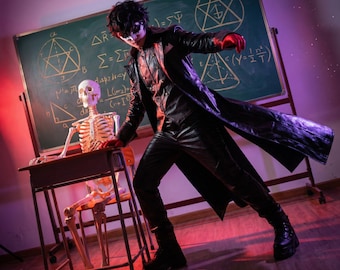 Fantasia de cosplay inspirada no Coringa de Ren Amamiya - Traje completo de anime para uso em exposições.