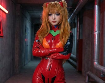 Eva-Asuka Fire Jumpsuit Edition Anime Cosplay Outfit - Full Event Set