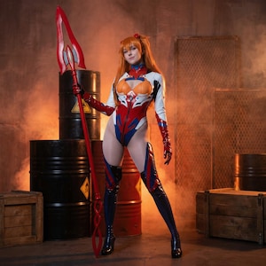 Asuka inspirierter Jumpsuit Cosplay Kostüm - Komplettes Anime Outfit für die Expo und Events