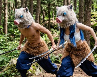 Disfraz de cosplay del personaje Inosuke de Slayer of Demon - Atuendo listo para eventos