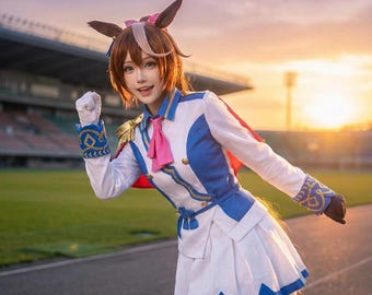 Op Tokai Teio geïnspireerd cosplaykostuum voor tentoonstellingen en evenementen