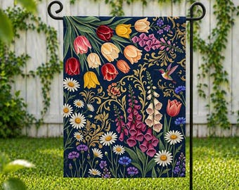No Words Subtle Anti Trump Garden Flag FDT Garden Flag Foxglove Daisy Tulip Yard Sign Feminist Gift Political Signs Flower Market Banner
