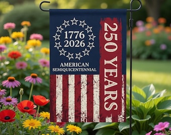 American Semiquincentennial Garden Flag 1776-2026, 250 Years USA Flag, Patriotic Outdoor Decor, Independence Day Yard Flag