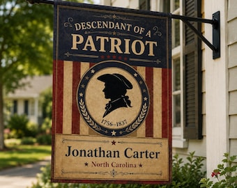 Personalized Descendant of a Patriot Garden Flag, 1776–2026 Patriotic Yard Flag, 250th Anniversary USA Outdoor Decor