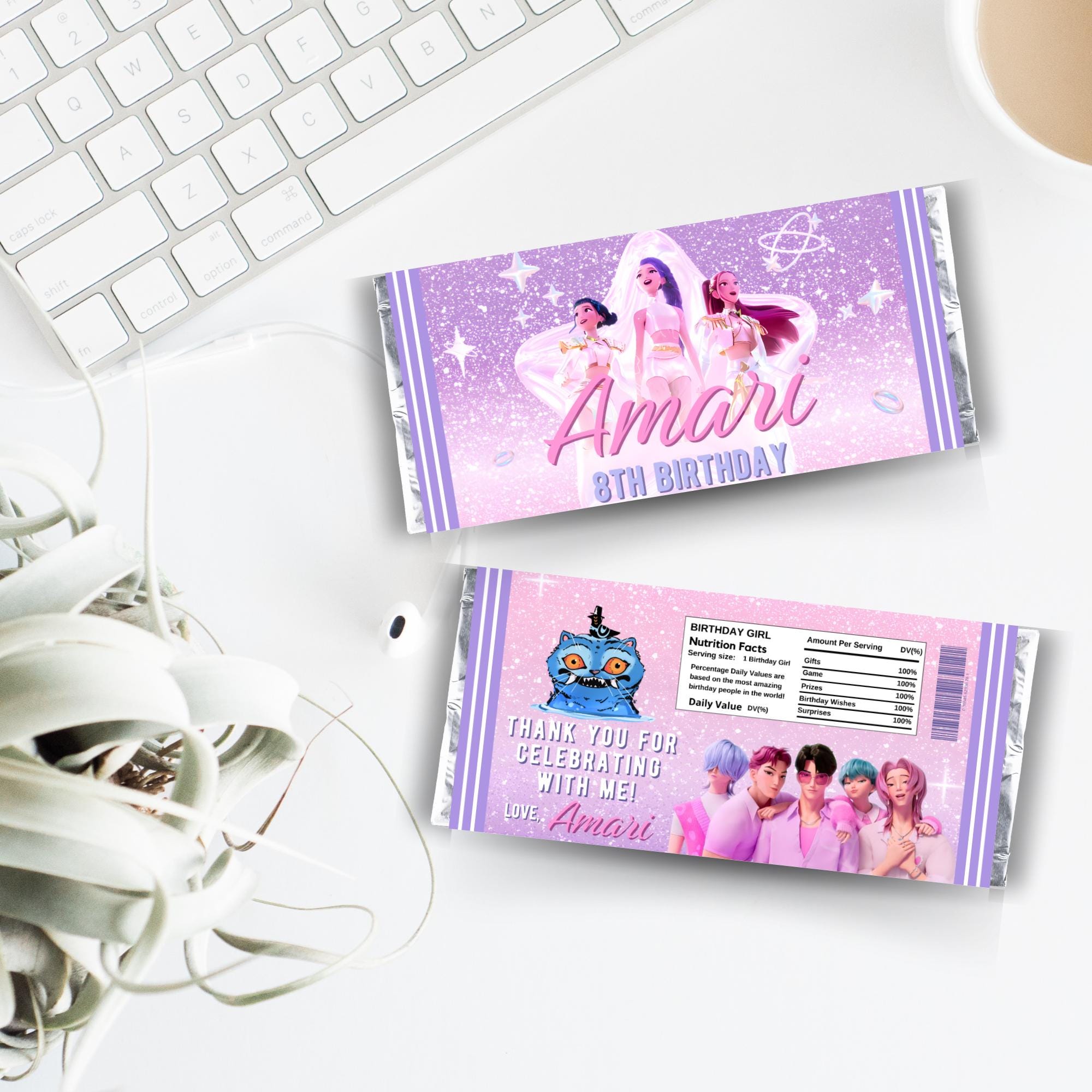 Kpop Chocolate Bar Wrapper, Kpop Demon Hunters Choco Bar Wrapper ...