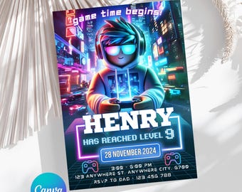 Roblox Invitation, Roblox Invite, Gamer Birthday Invitation, Video Game Invitation, Roblox Gamer, Boy Birthday Invitation, Kids Party Invite