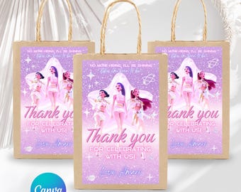 Kpop Demon Hunters Party Bag Labels | Huntrix Saja Boys Favor Bag Stickers | Kpop Birthday Party Decor | kpop Goodie Bag Labels | Canva Edit