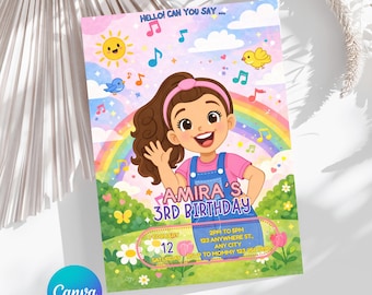 Editable Ms Rachel Birthday Invitation, Ms Rachel Birthday Theme, Toddler Birthday Invite, Editable Party Invite, Digital Download