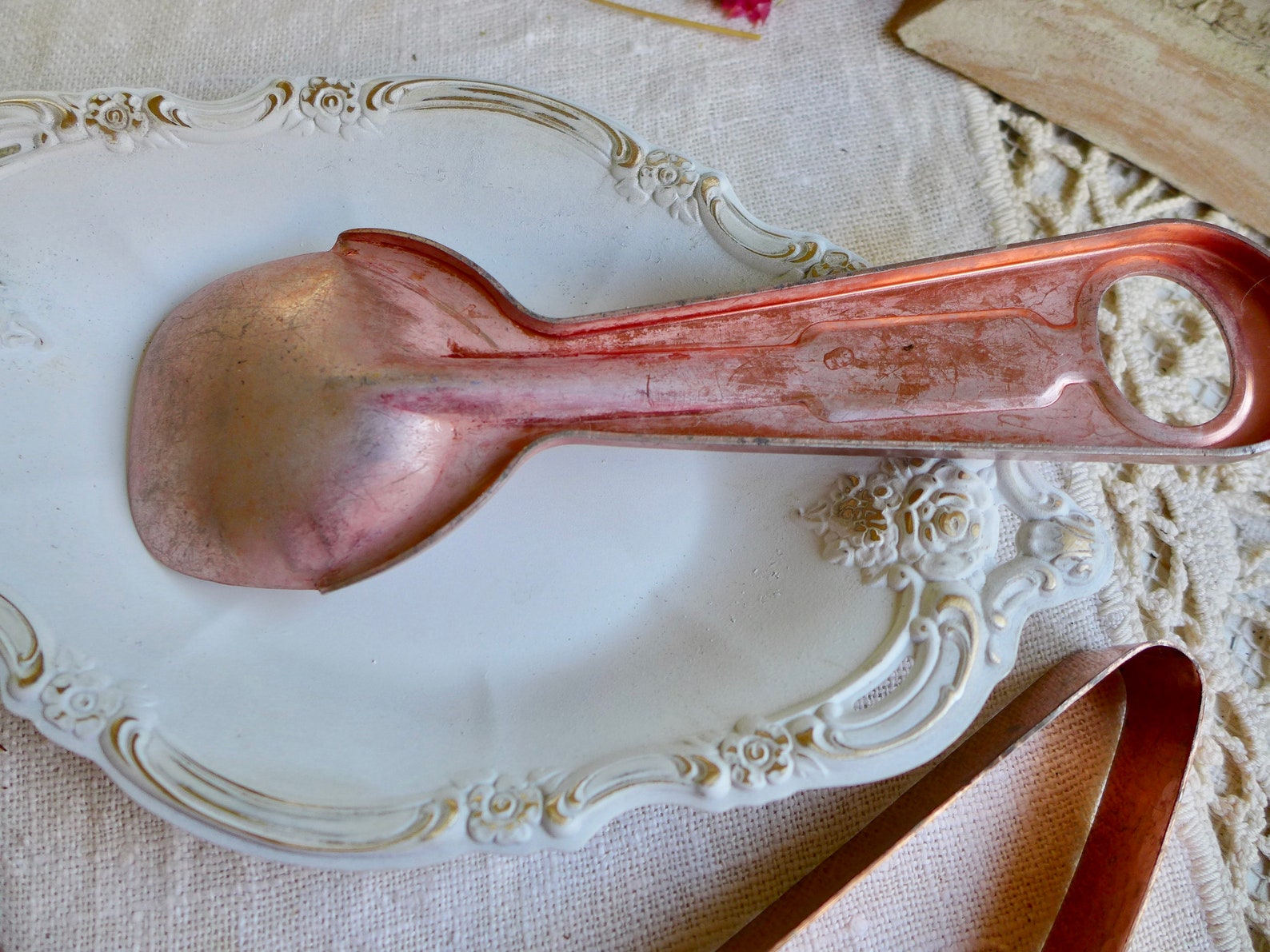 Shortening Spoon Ice Cream Scoop Copper tone Aluminum Vintage Etsy