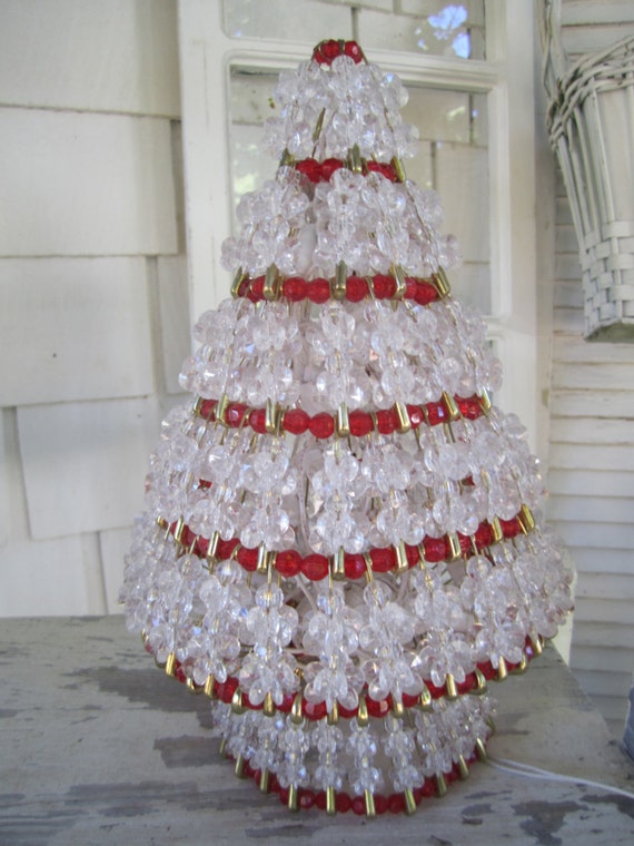 Beaded Christmas Tree Safety Pin Kitschy Handmade Craft Table Etsy