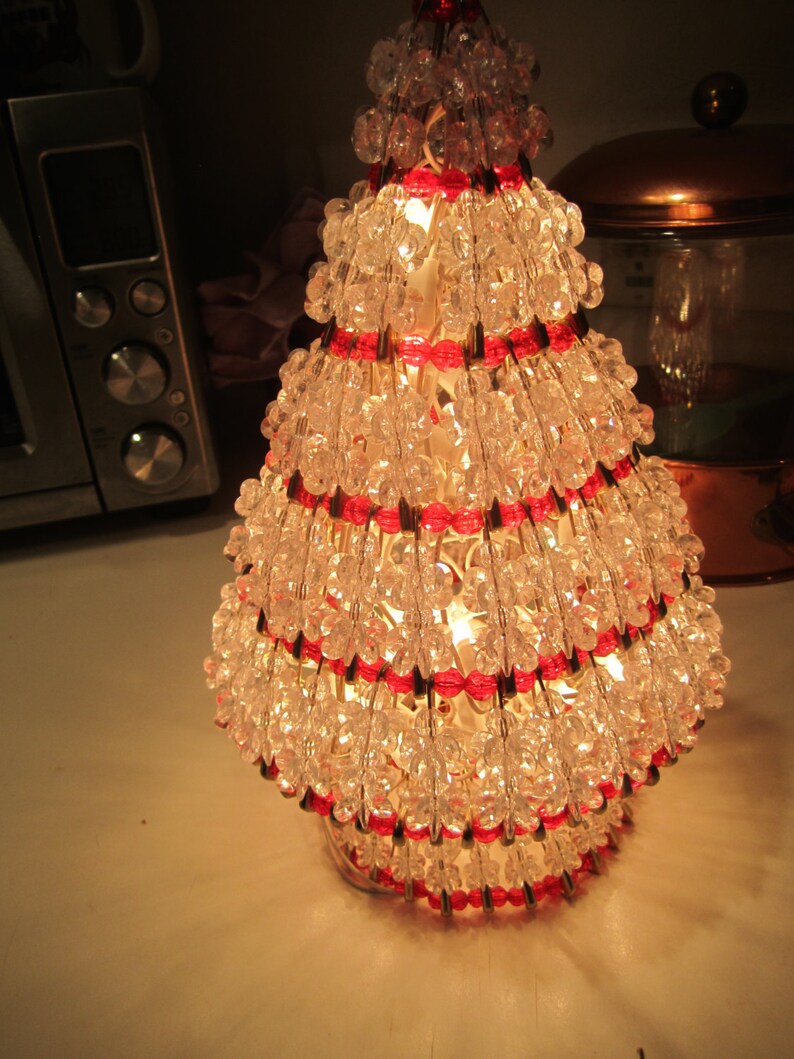 Beaded Christmas Tree Safety Pin Kitschy Handmade Craft Table Etsy