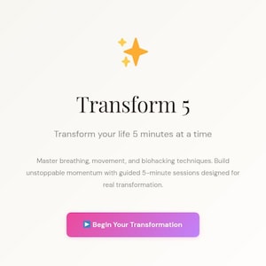 Transform 5: 5-minutersåterställningssystemet | Interaktiv digital aktivitetsmätare | Vaneapp