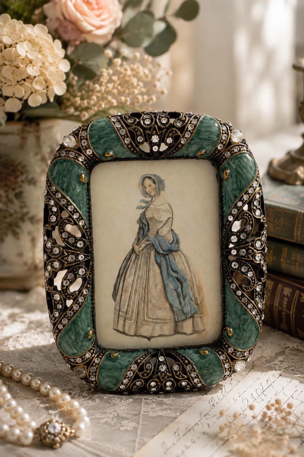 Vintage Enamel Picture Frame - Etsy
